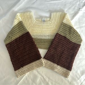 handmade crochet long sleeve mesh top